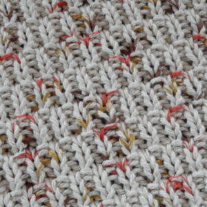 Up close shot of test knit DC001 dishcloth fabric texture